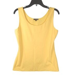 Judy P Yellow Scoop Neck Tank Top Sleeveless Micro Nylon Spandex Medium USA